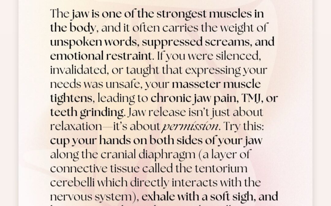 Our bodies remember what our minds try to forget.